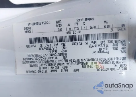 2016 Ford Focus Se из США, поврежденный, VIN 1FADP3K20GL348876